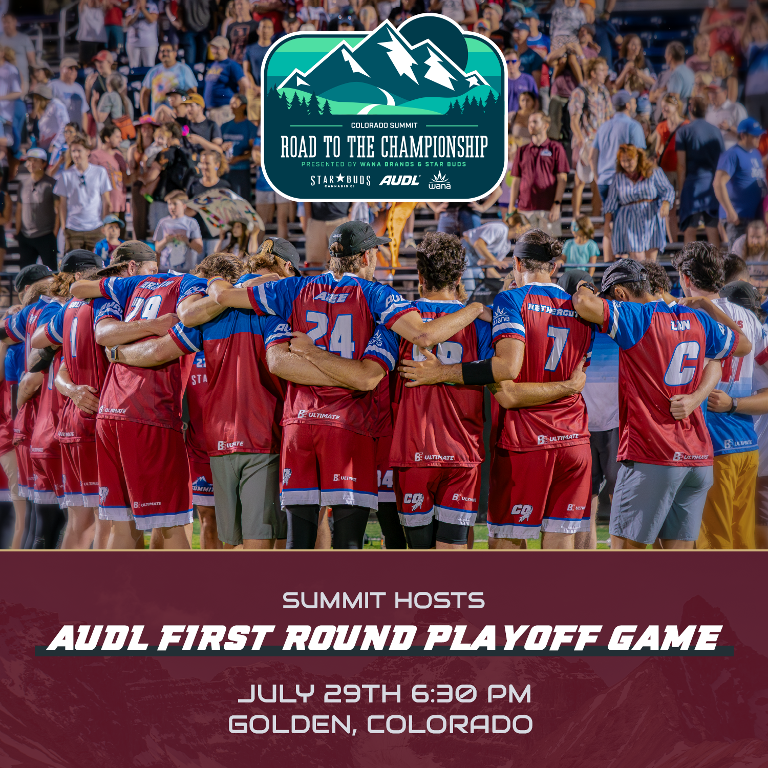 Saturday, July 29th Colorado hosts AUDL Playoff Game